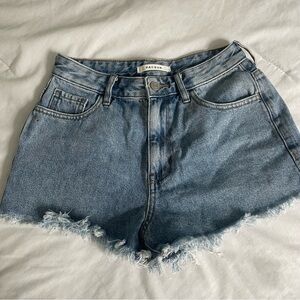 High rise festival denim shorts